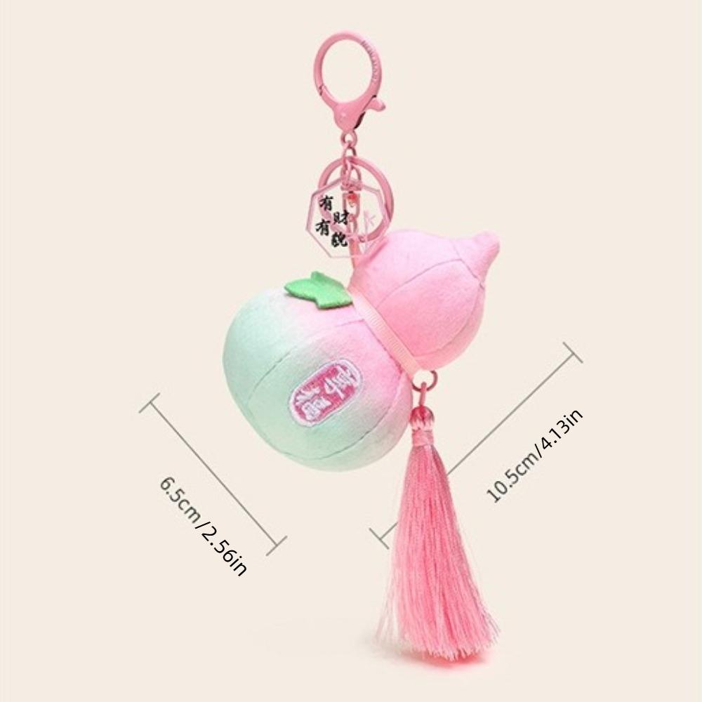 Chinese Style Plush Gourd Keychain Backpack Decor Gourd Keyring Gourd Car Key Chain  Backpack Decor