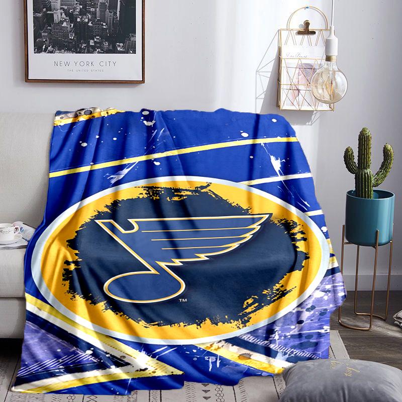Louis Blues Hockey Team Throws Blanket Flannel Blankets Plush for Couch Bed Gifts for Men Women Travel picnic blanket Christmas fan gifts