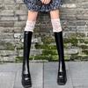 Модные женские сапоги на платформе до колена на очень высоком каблуке 2025 года, модные зимние новые зимние ботинки челси, туфли-лодочки Mujer Leather Botas