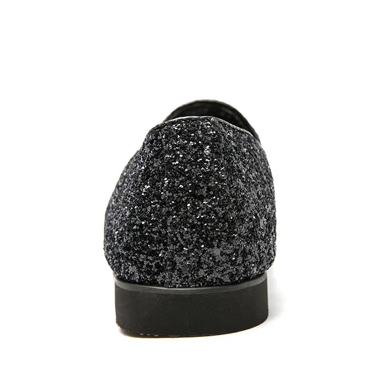 Мужские блестящие туфли для курения, лоферы, серебряные модельные туфли, черные повседневные стильные блейзеры для вождения, танцевальные туфли для дискотеки