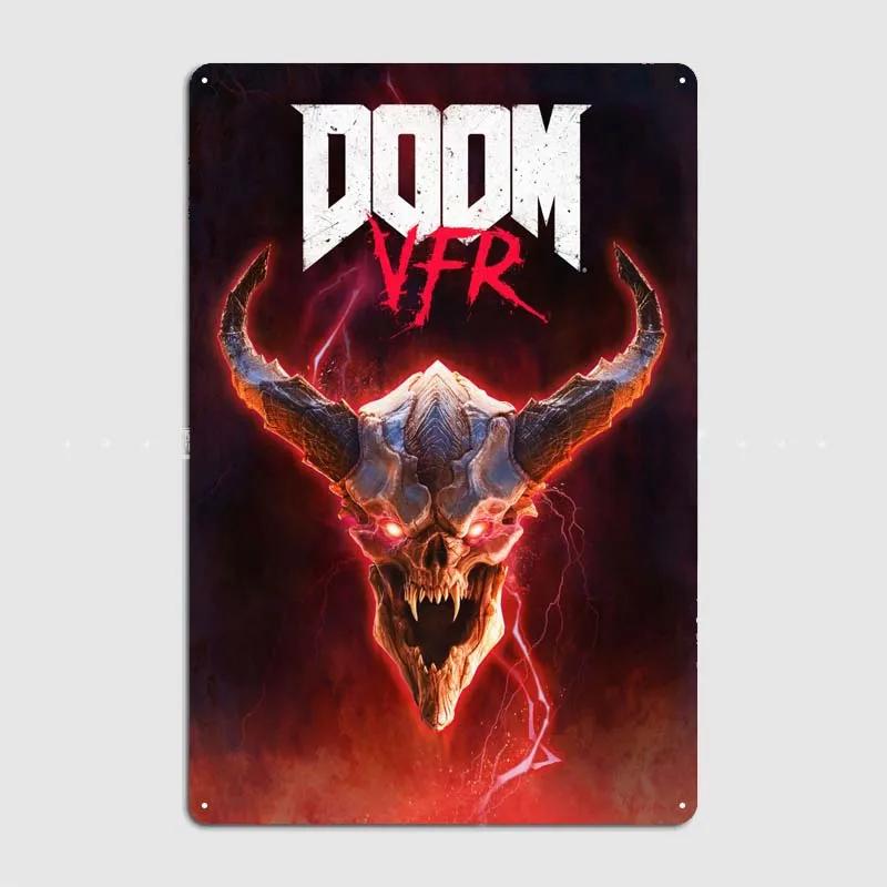 Плакаты Doom Аксессуары для украшения дома Игровые таблички Настенное искусство Винтажная металлическая жестяная табличка для украшения стен комнаты геймера Декор для дома