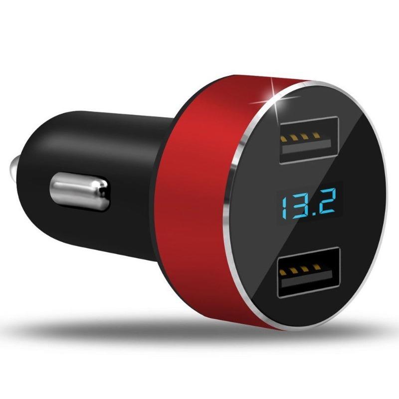 Автомобильное зарядное устройство 120 Вт с двумя USB-портами и светодиодным дисплеем без зарядного кабеля DC12 В-24 В, цифровой дисплей, одно-двухпозиционное автомобильное зарядное устройство 3100A 33*59 мм