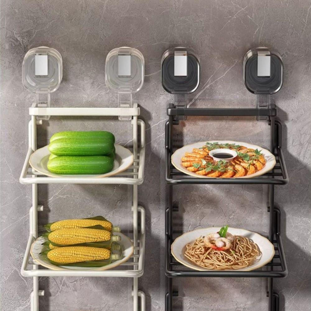 Многослойная полка на присоске, самоклеящаяся полка для хранения овощей, кухонный органайзер