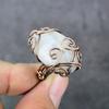 Moonstone Handmade Copper Wire Wrap Jewelry Ring Size 9 W8r33