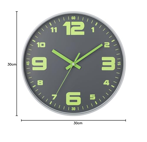 Luminous Wall Clock 30cm Quiet White
