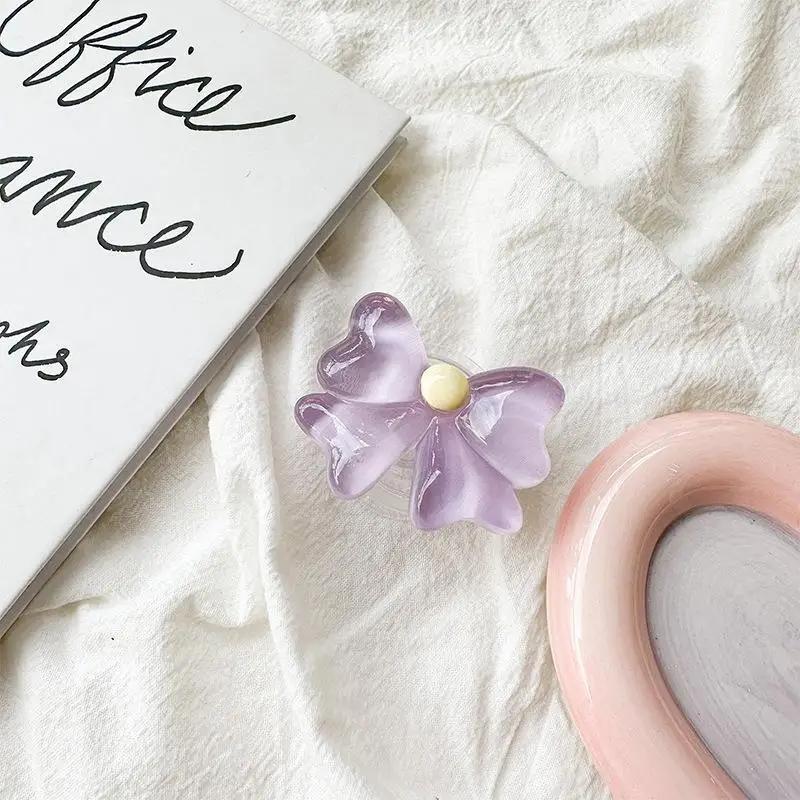 3D милый прозрачный цветочный бант складной палец кольцо держатель телефона Griptok для iPhone поддержка гнездо карман ручка Tok подставка кронштейн