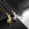 Stainless Steel Horse Running Animal Pendant Necklace