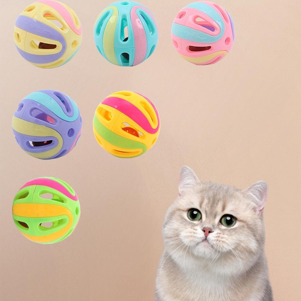 Игрушка-мячик для кошек с колокольчиком, 4,8 см, Интерактивная игрушка-колокольчик для игры кошек, Портативная полая игрушка-погремушка для кошек, Товары для игры домашних кошек