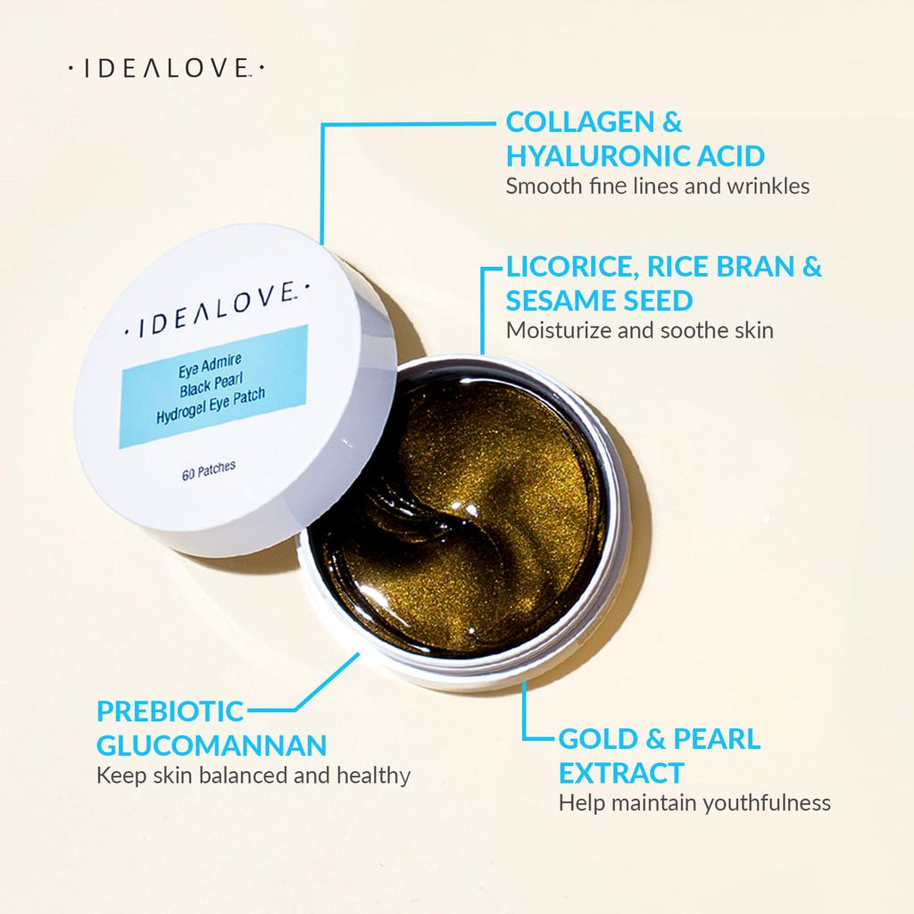 Idealove Гидрогелевые патчи для глаз Eye Admire Black Pearl, 60 патчей