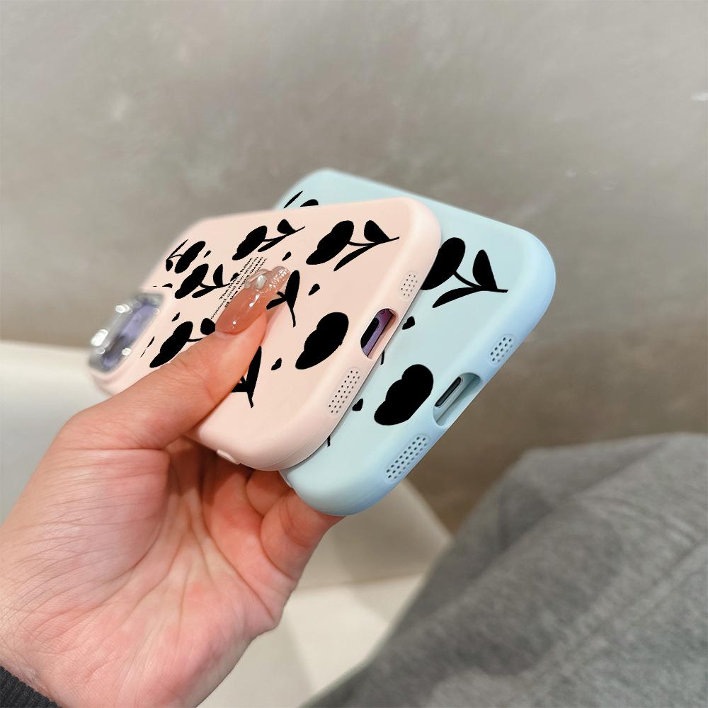 For Samsung A16 A15 A14 A13 S24 S23 Redmi 13C Note 13 12 11 Pro iPhone 16 15 Flowers Pattern Soft Silicone Candy Color Phone Case