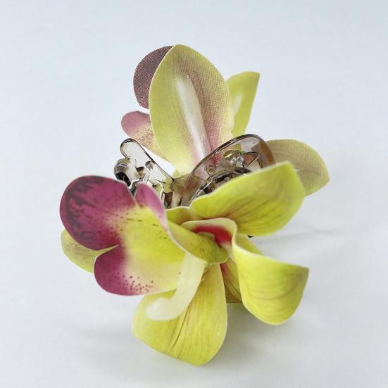 Заколка для волос Мягкая ткань Цветок Заколка для волос Реалистичный дизайн орхидеи Легкая Декоративная заколка для волос Нескользящие аксессуары для волос