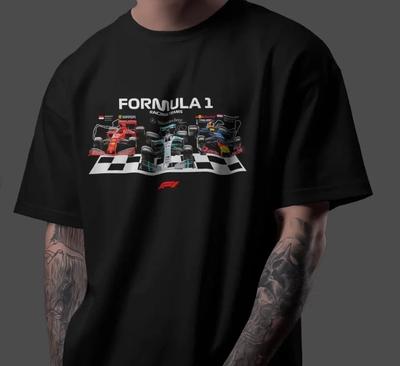 Футболка с артом для фанатов Формулы 1 Графическая футболка F1 Racing Унисекс Подарок для автоспорта