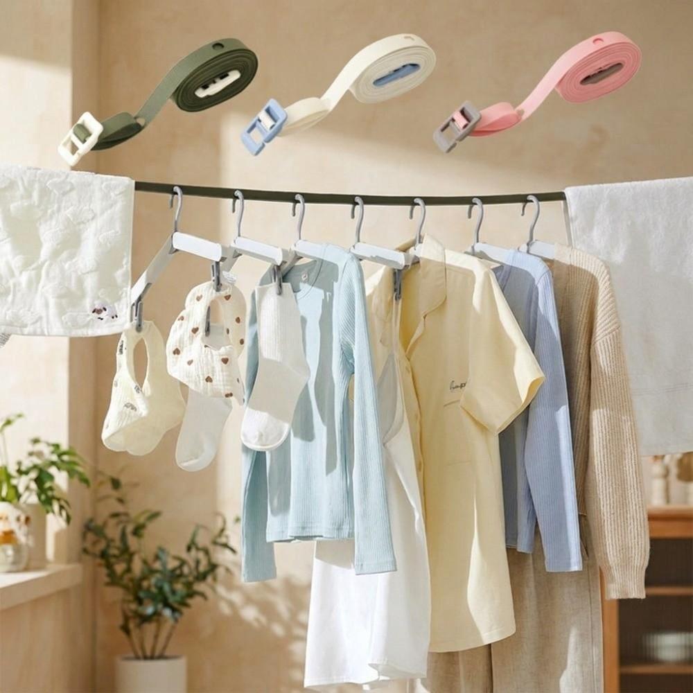 Woven Strap Adjustable Laundry Line Adjustable Length Travel Drying Line Bathroom Drying