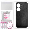 apgo Protective Skin Sticker for the Back Compatible with Asus ZenFone 9, Wrap Film, Foil, Vinyl - Pattern Black Leather