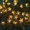 Warm White Cherry Blossom Solar Lamp Waterproof LED Solar Light Solar Flower String Lights  Pathway