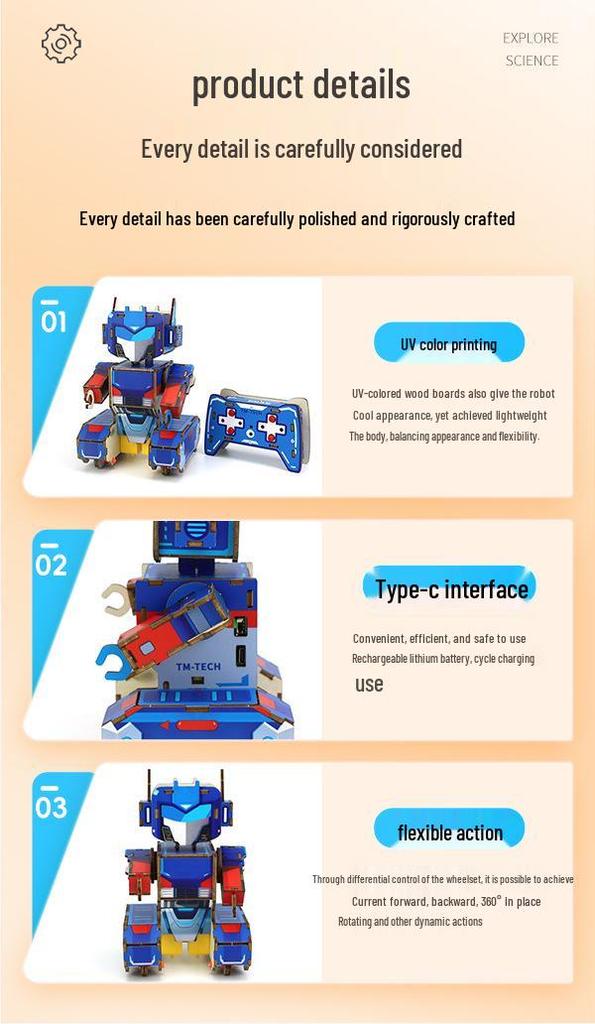 Высокотехнологичная ручная работа Образовательный робот-игрушка для детей