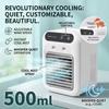 Mini Bladeless Cold Air Blower Rechargeable 1800mAh Lithium Spray Cool Fan Office Humidification Cooling Small Portable Fan