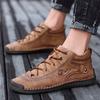 Newest Handmade Leather Mens Shoes Comfortable Outdoor Winter Casual Shoes Male Loafers Moccasins Driving Shoe Big Size 38-48