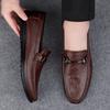 High Quality Men New Comfortable Cowhide Anti Slip Soft Soled Bean Shoes Fashionable Outdoor Driving Casual Low Top Men's Shoes