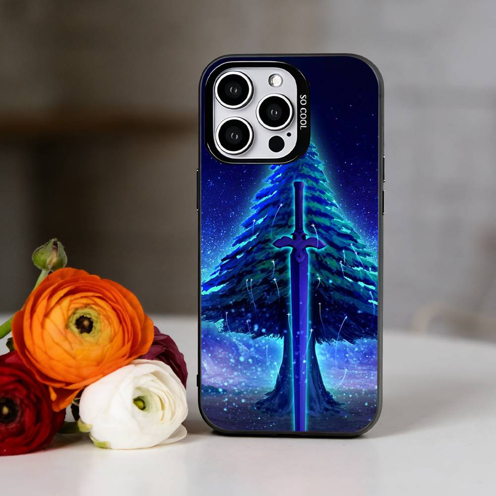 Чехол для телефона Sword Art Online в стиле аниме для iPhone 17,16,15,14,13,12,11 Plus,Pro Max,XS,Красочный серебристый чехол для телефона Funda Cover