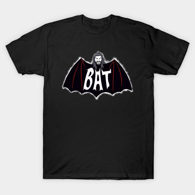 Asian Size Men Black Print T-shirt Bat! No-Cut Heat Transfer Print Cotton Tshirt