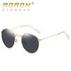 aoron Round Frame Polarized Sunglasses Fashion Design Metal Anti Glare UV400 Driving Fishing Cycling Sport Glasses for Men Women