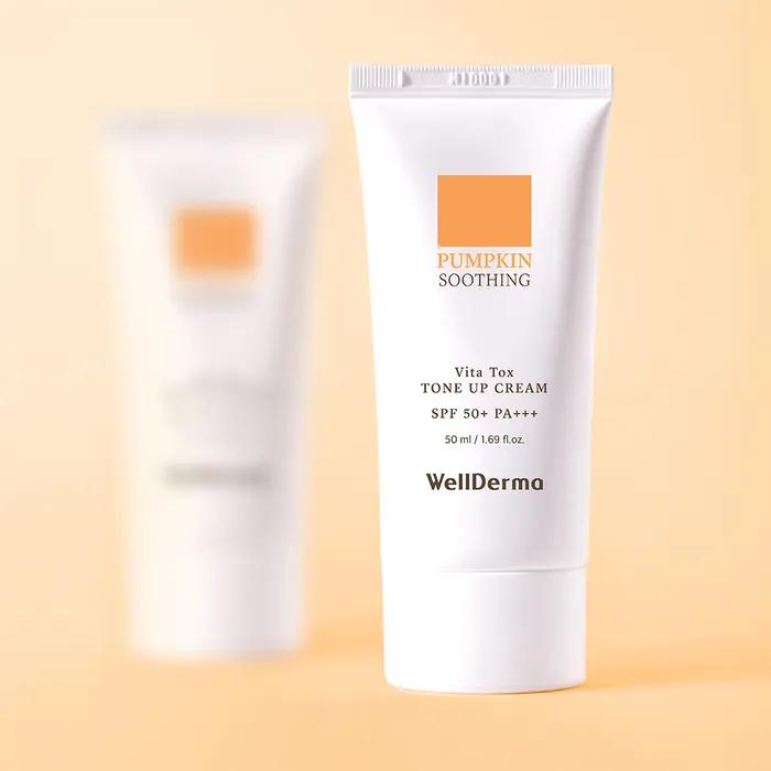 Wellderm Тыквенный крем-тон с витаминами Vita Tox SPF50+ 50 мл
