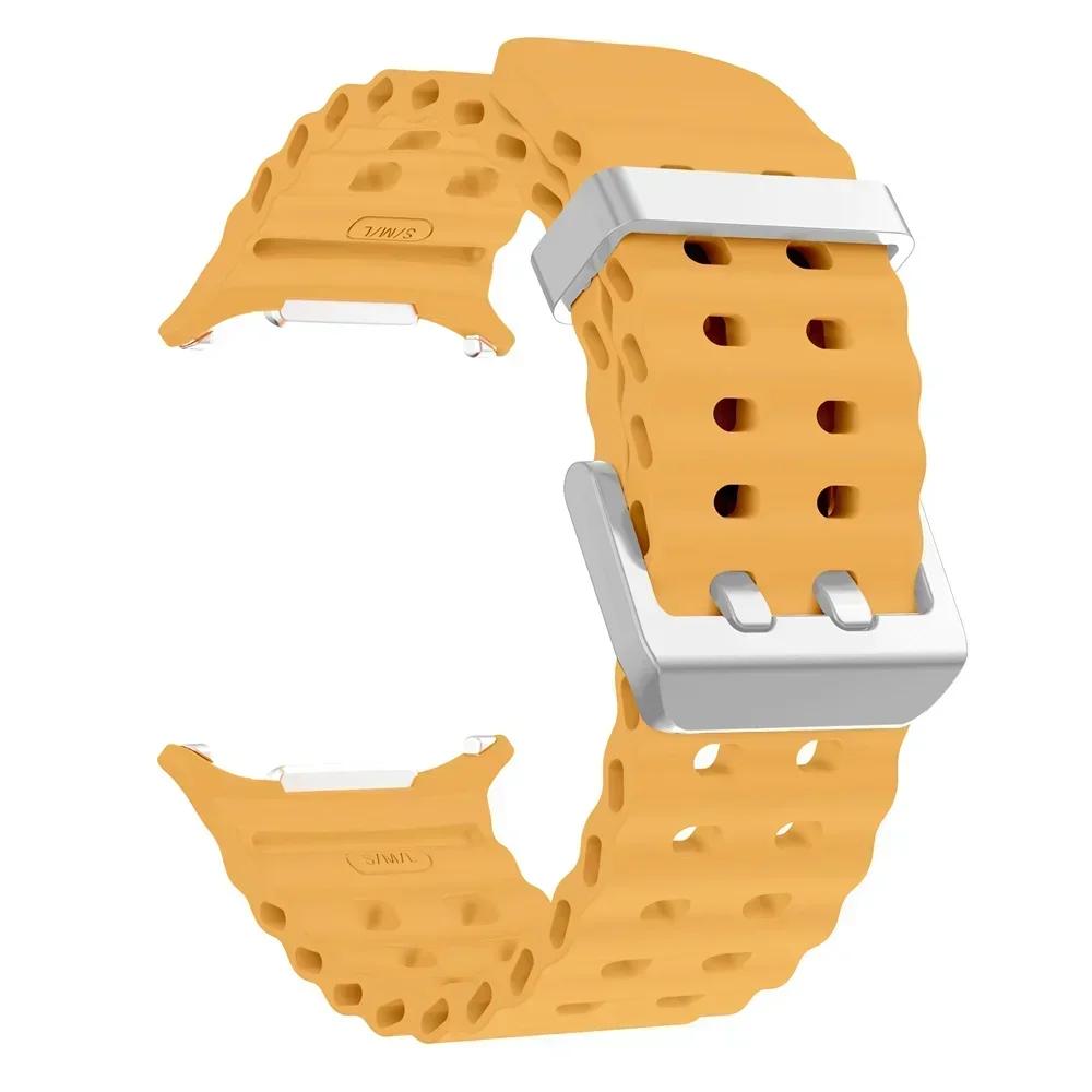 НОВЫЙ Морской Силиконовый Ремешок Для Samsung watch 7 ultra 47мм Браслет Без Зазоров Спортивный Двухцветный Ремешок для Galaxy ultra ремешки