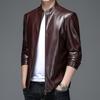 New Autumn and Winter Genuine Leather Jacket Men's Slim Short Stand Collar Middle-aged Men's Leather Jacket Genuine Leather Jacket