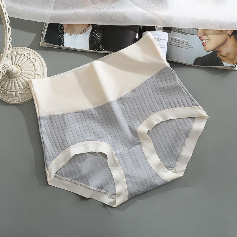 Cotton Underwear for Women with High Waist Lifting Arms Cinching Waist High Briefs Comfortable Triangular Waistband Panties