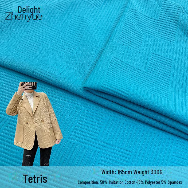 300g Spot Cotton Jacquard Air Layer Knit Fabric for Jackets, Dresses, Suits, and Trousers