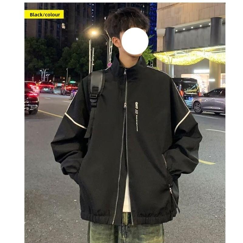 Spring and Autumn American Trend Casual Lapel Jacket Men's Design Sense Loose Versatile Ruffian Handsome Simple Jacket