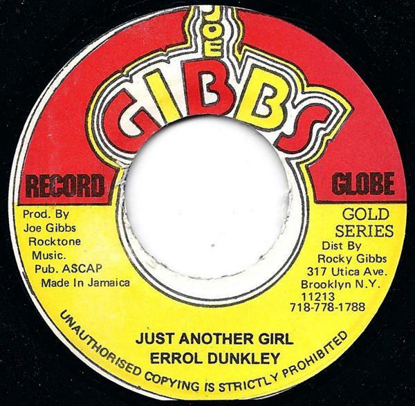 7-дюймовая пластинка ERROL DUNKLEY Just Another Girl NONE Joe Gibbs Recor Ямайка Регги Ска Даб Б/у