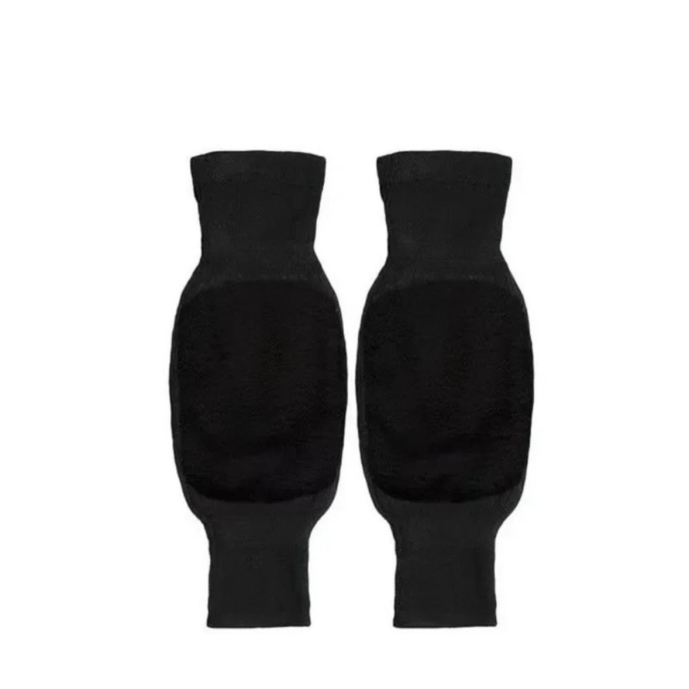 2pcs Double Thick Cashmere Knee Pads Black Winter Warm Leg Warmers Cold