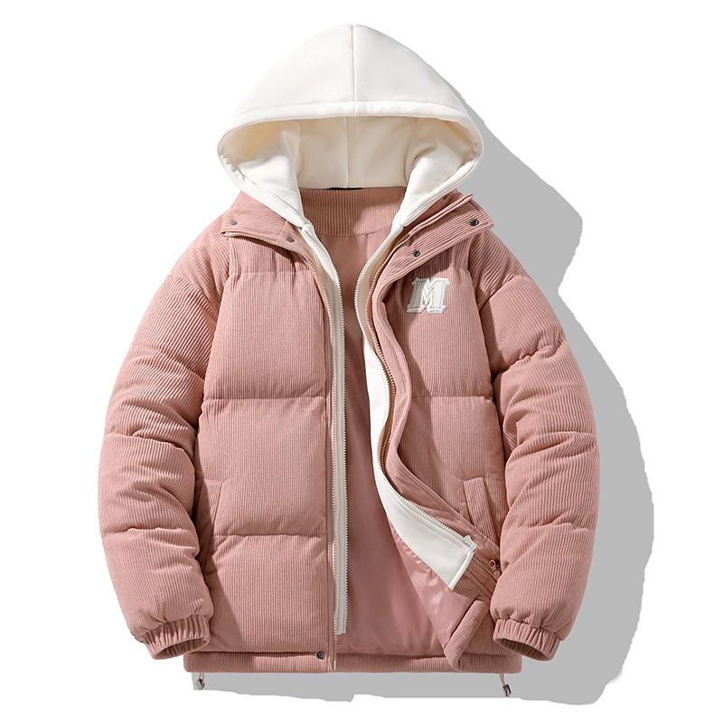 Mens Winter Cotton Puffer Jacket Fleece Lined Casual Stand Collar Short Coat