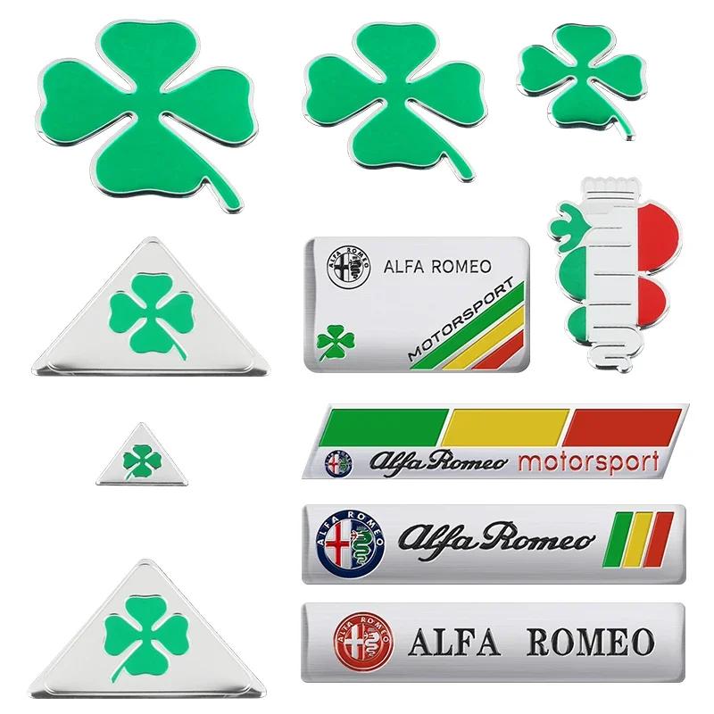 Yridp5 Зеленый Логотип Четырехлистник Наклейка для Alfa Romeo 147 156 166 159 Mito Giulietta Giulia Spider Наклейка Значок на Крыло Кузова Автомобиля
