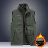 Men's Reversible Fleece-Lined Winter Work Vest with Pockets