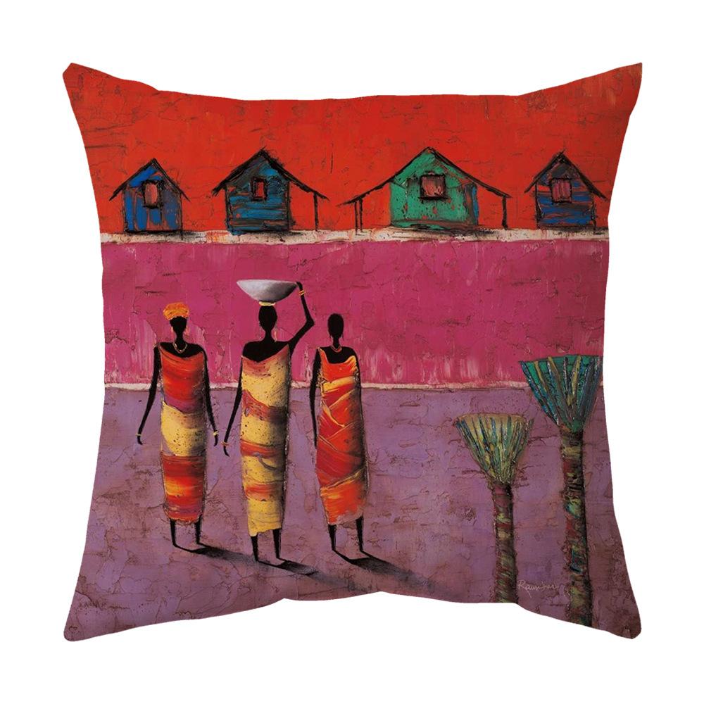 Красочная расписанная вручную египетская черная наволочка для подушки в машину, подушка для дивана, домашняя подушка