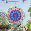 3D Мандала Цветок Колокольчик Ветра Яркий Металлический Подвесной Декор для Внутреннего Наружного Окна Сада Патио Балкона Всесезонный Подарок