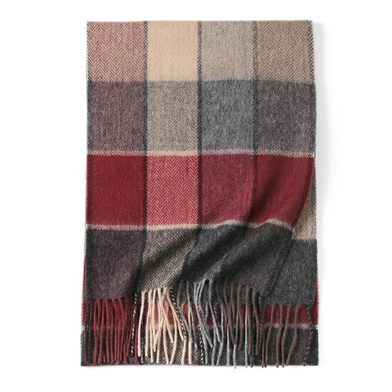 Women Scarf 100% Wool MODERN NEW SAGA Knitted Wool Scarves Plaid Shawl Autumn Winter Thick Warm Female Knit Scarf