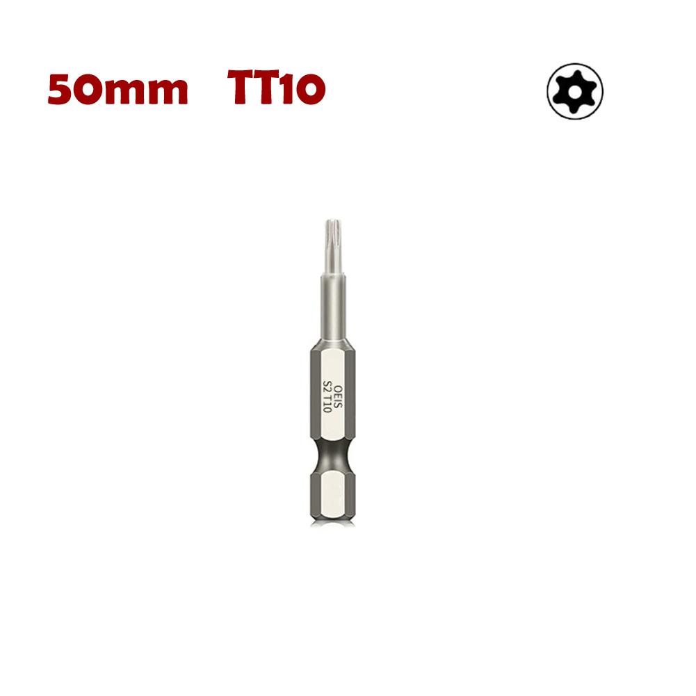 50 мм магнитные полые биты Torx для отвертки 1/4 дюйма шестигранный хвостовик легированная сталь электрические отвертки головка T7-T40