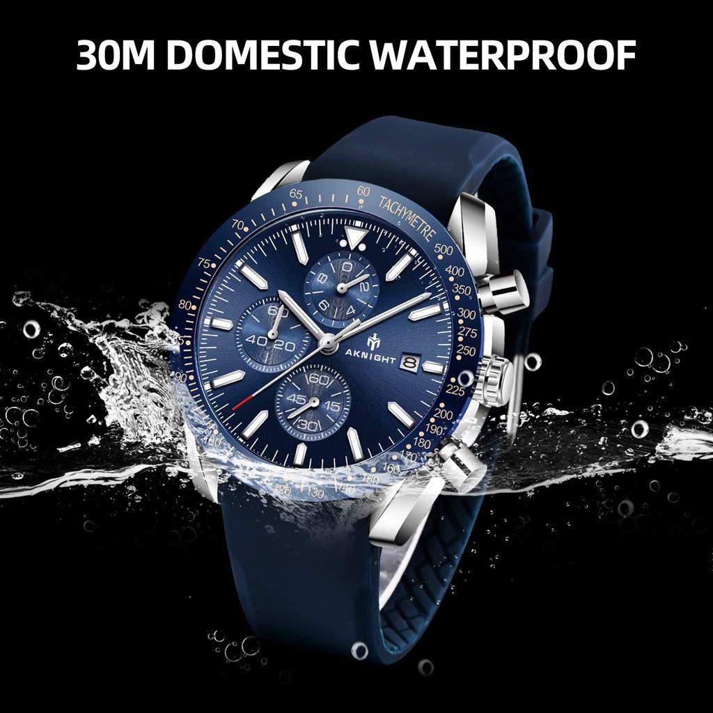 AKNIGHT Часы водонепроницаемые 3ATM аналоговые часы Chiminimalist классические наручные часы мужские мужские хронограф, мужские, мужские часы,