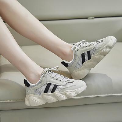 Летние женские сетчатые дышащие кроссовки «папины» на высокой танкетке, универсальная повседневная спортивная обувь