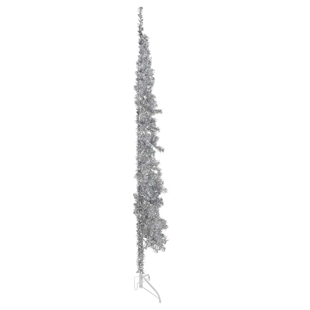 Artificial Half Christmas Tree Stand Slim Silver 210 cm