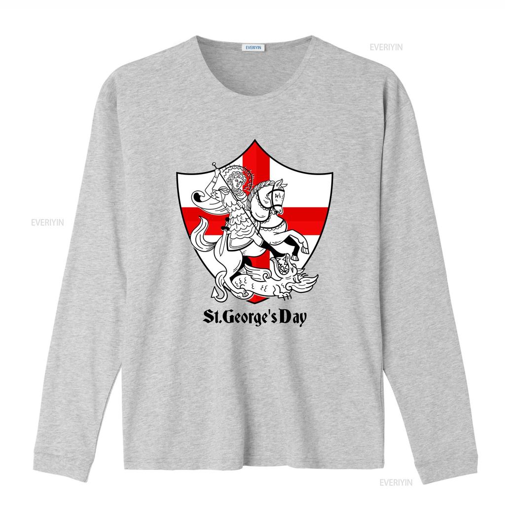 St Georges Day T Shirt Saint George English Flag Party England Top Vintage Washed Casual Versatile Stretched Graphic