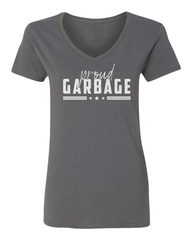 Proud Garbage Trump Supporter 2024 USA Elections Ladies039 V-Neck Tshirt