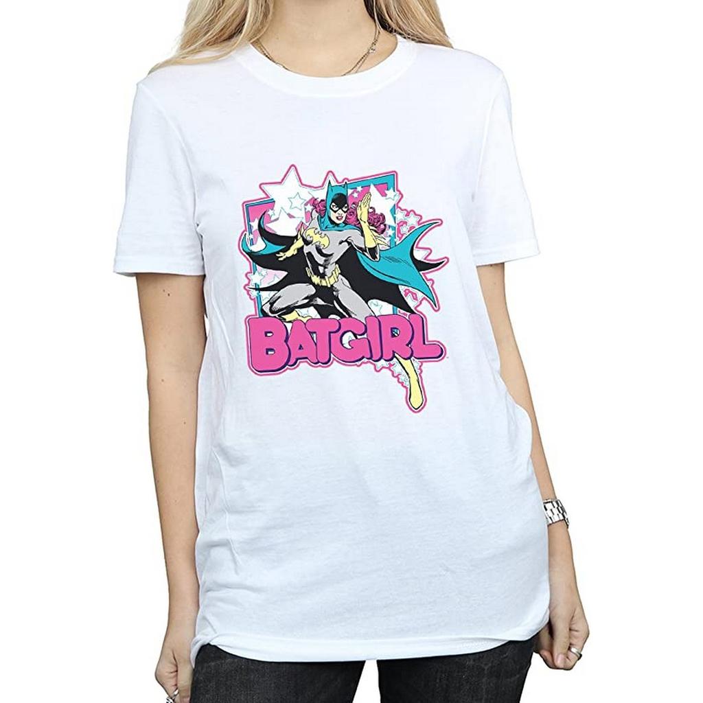 Batman Женская/дамская футболка Leap Batgirl из хлопка Boyfriend