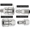 Professional 1/4" NPT Quick Releases Pressure Washer Hose Adapters, 4Piece Corrosion Resistant Stainless Steel Connector