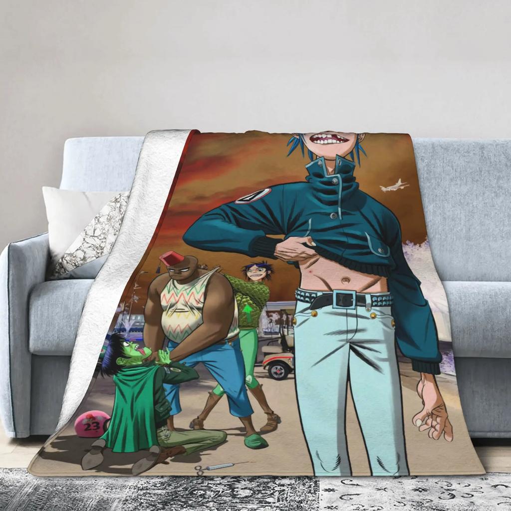 Плюшевое одеяло Gorillaz Мягкое теплое фланелевое одеяло для кровати спальни студентов Новинка Подарок