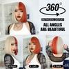 Blonde Red Short Bob Wig Synthetic Wig For Women With Bangs Lolita Cosplay Party Natural Hair Heat Resistant Fiber Wigs